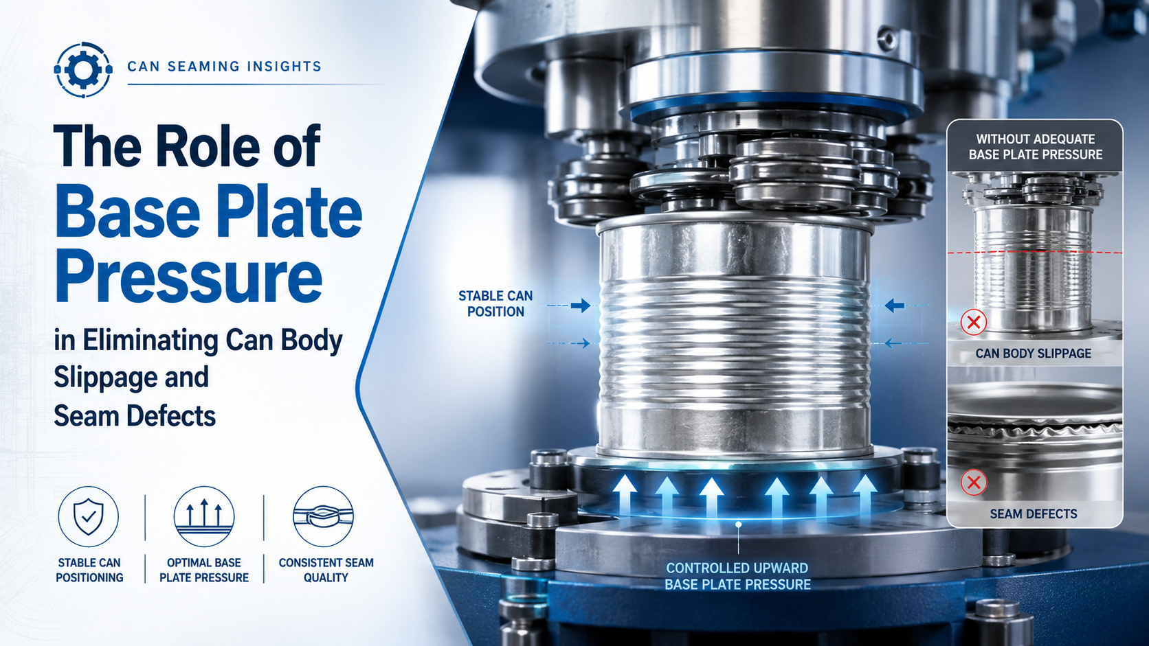 Can seamer base plate pressure setting.